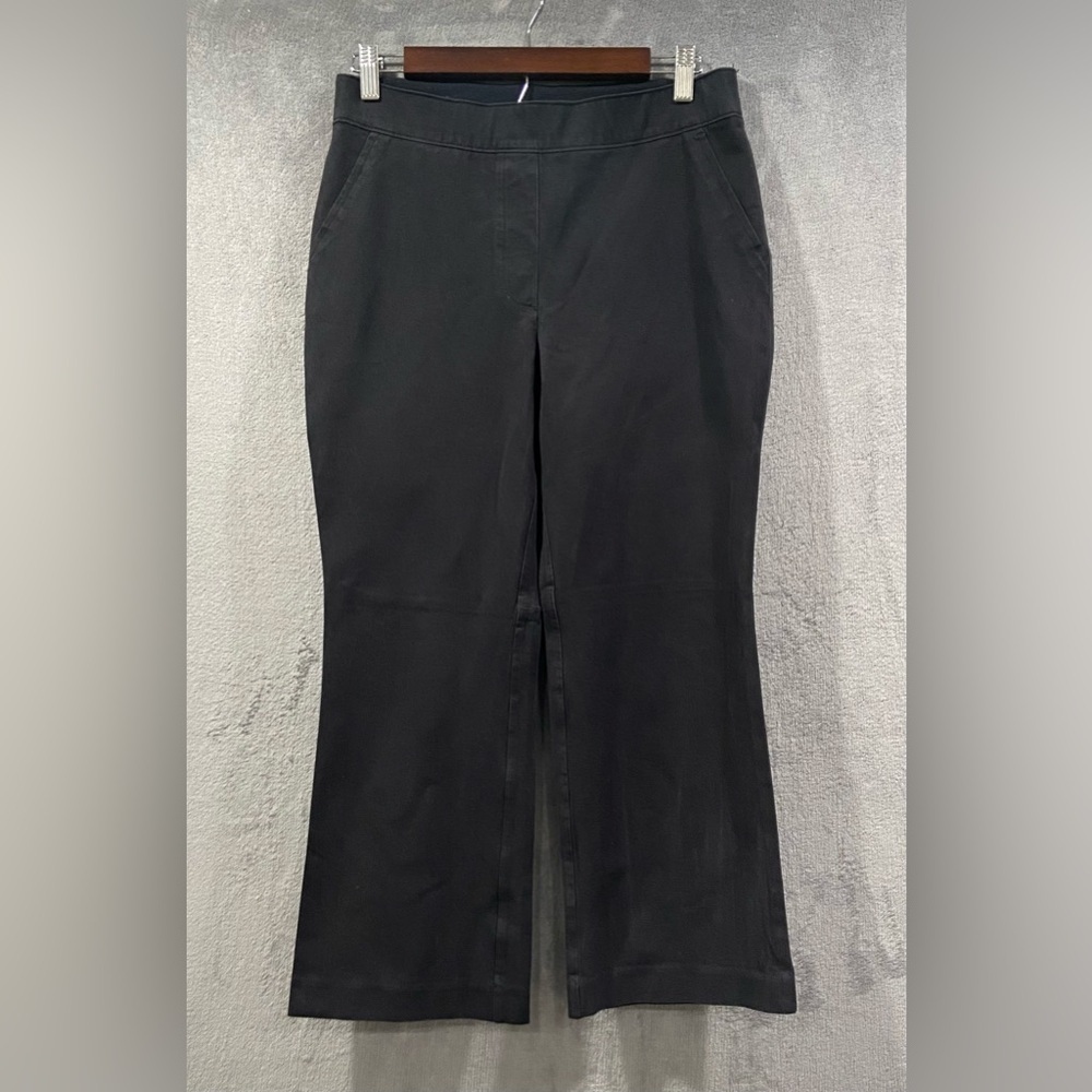 Spanx The Perfect Fit Kick Flare Capri Pants Size M Solid Black High Rise